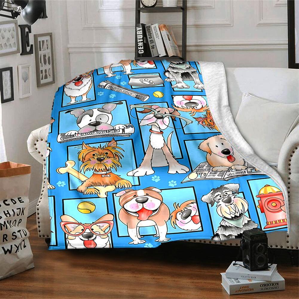 1pc Dogs Pets Blanket, Lightweight Flannel Throw Blanket for Sofa, Bed, Travel, Camping, Living Room, Office, Couch013