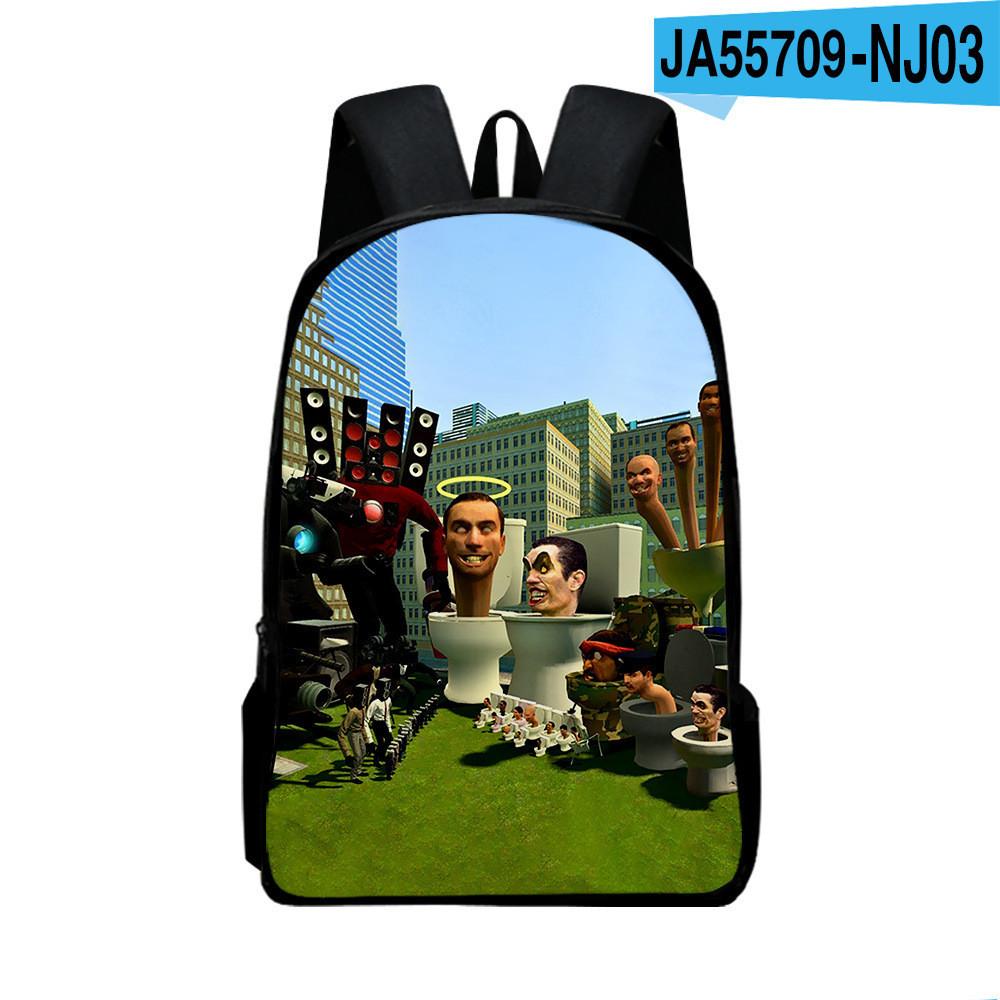 Toilet Skibidi Character School Bag With Lightweight Polyester Lining Kids For