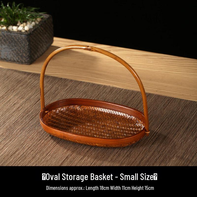 Handmade Lacquer Bamboo Woven Fruit Basket