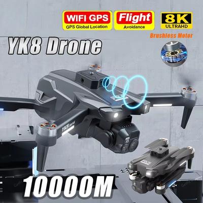 Nový YK8 Mini dron 8K ESC HD širokoúhlý fotoaparát Bezkomutátorový motor WIFI Optické polohování toku Dron pro vyhýbání se překážkám Hračka kvadrokoptéra Helikoptéra