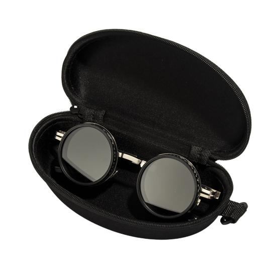 Round Sunglasses Black Finish ND Filters Polarized Lenses UV Protection Clarity Glasses Fashion Accessories