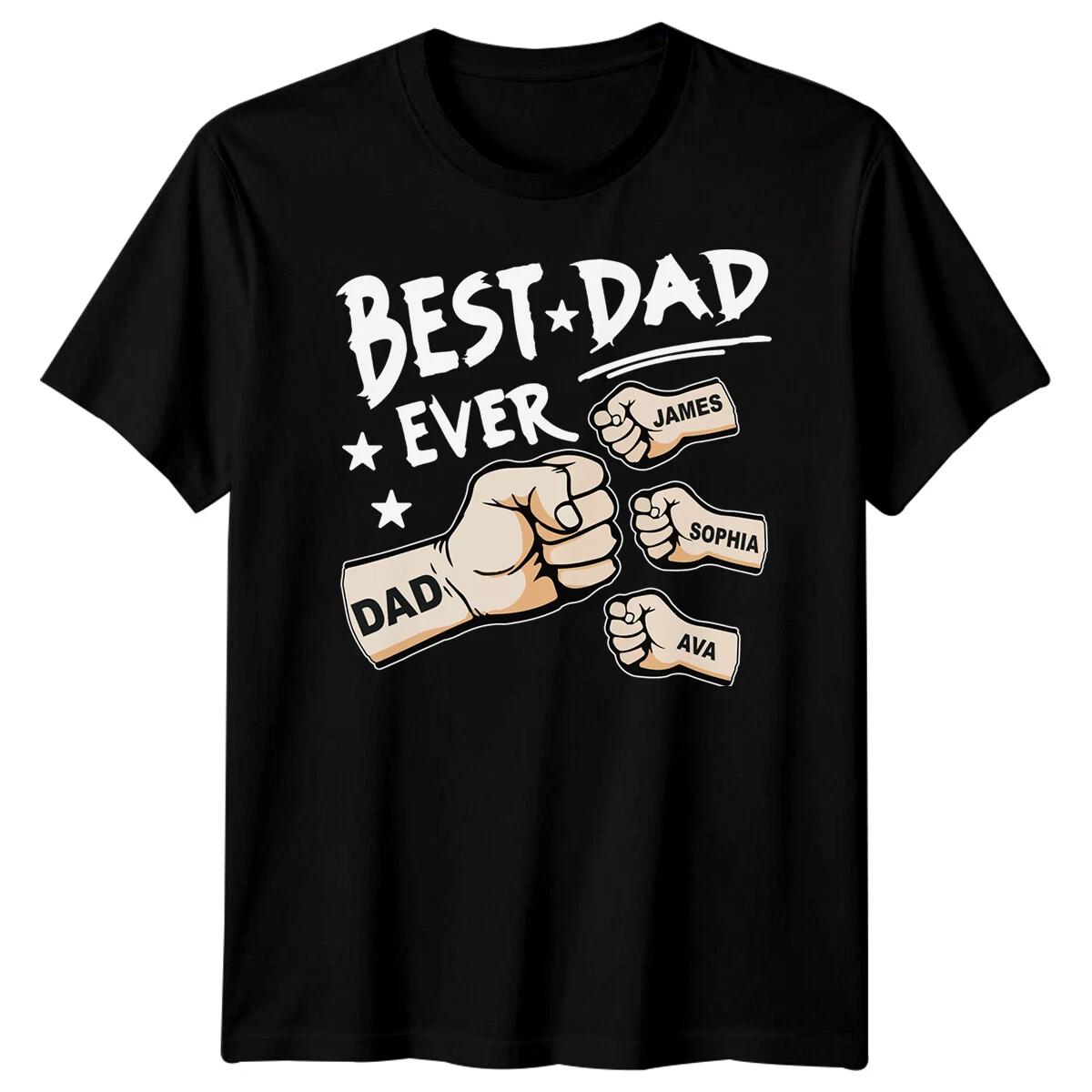 Personalised Mens Best Dad Ever Funny Fathers Day T-Shirt Tee Papa Life Daddy#FD 3XL