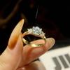 OXTAO 3-Stein Verlobungsringe für Damen 925 Silber Luxus Schmuck 6,5 mm Eheringe VVS1 D Moissanit Ring Schmuck