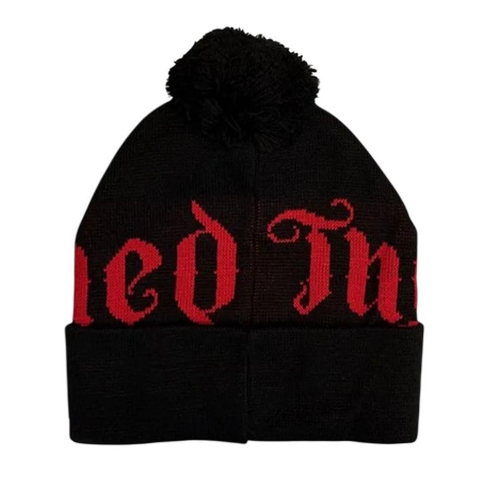 The Damned Unisex Adult Red Logo Bobble Beanie