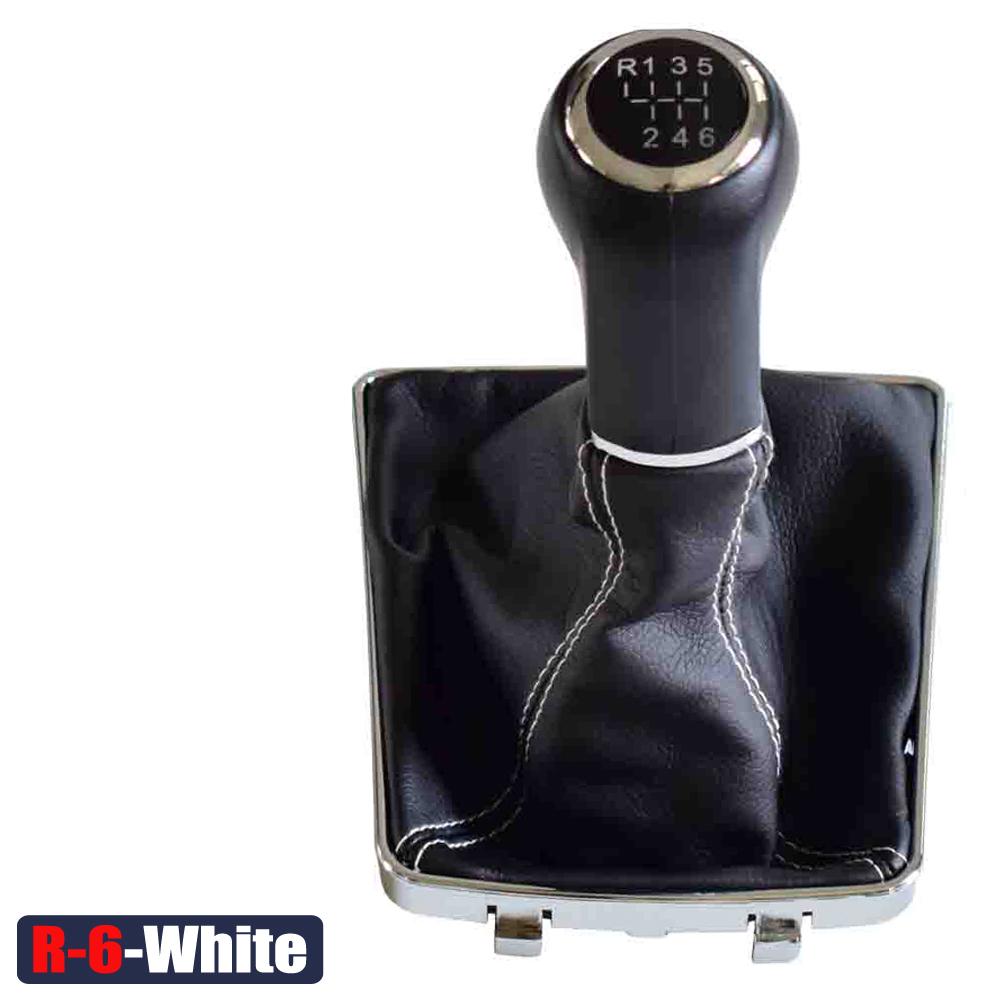 White / Black Stitch Leather Shifter Boot Protector For OPEL ASTRA III H 1.6 VAUXHALL 2004 2005 2006-2010 Gear Shift Knob