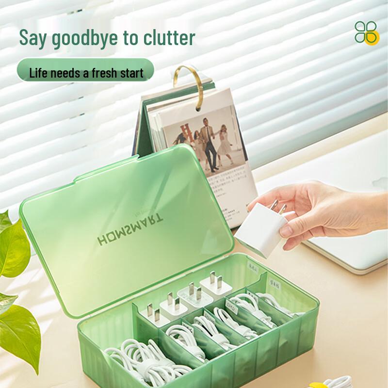Little Helper Extra Large Clear Divided Cable Organizer