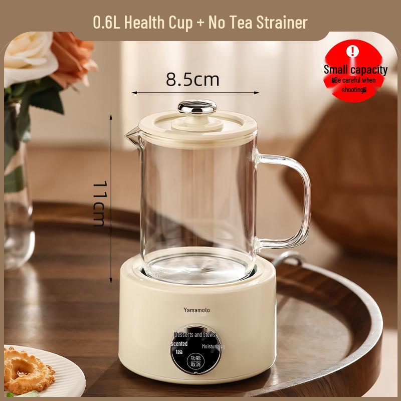 

Yamamoto Mini Intelligent Health Kettle: Glass Tea Maker & Anti-Dry Boiling Pot for Home or Office Round Screen Cup