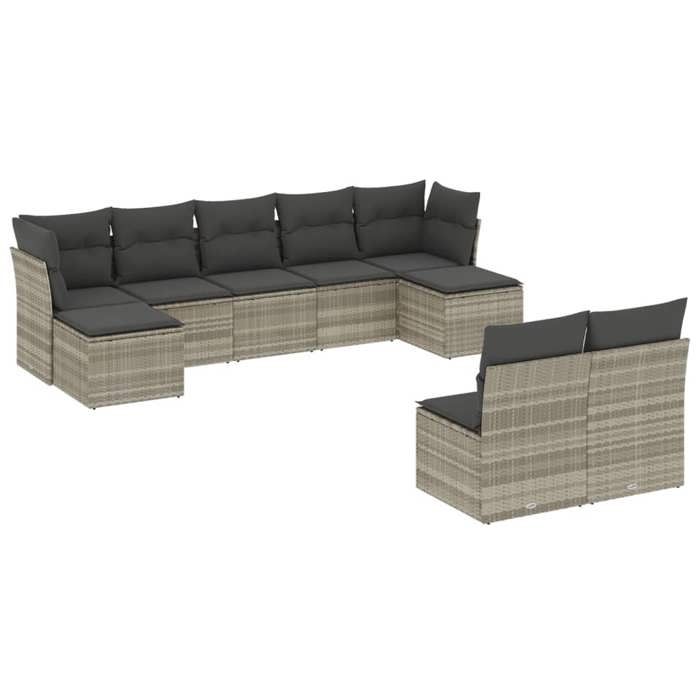 VidaXL Garden Lounge Set with Cushions 9 Pcs, Sofas with Adjustable Feet, Outdoor Furniture Set Patio Terrace, 3218272