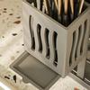 Kitchen Tabletop Storage Rack Knife Holder Large Capacity Multipurpose Waterproof Hollow Storage Rack Kitchen Utensil Organizer