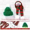 10pcs Christmas Hat & Scarf Set. Knitted Santa hats for bottles, dollhouses & parties.