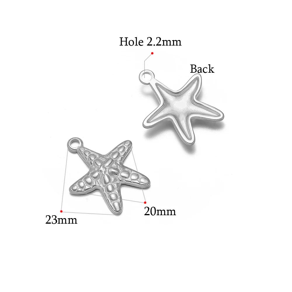 5 Stück Gold Seestern Muschel Anhänger für DIY Schmuck Zubehör Edelstahl Halsketten Anhänger Armbänder Zubehör Ohrringe Herstellung