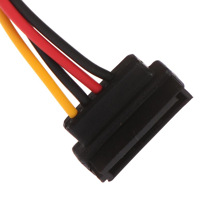 90 Degree Sata 15-Pin Male To 2 X 15P Female Y Splitter Adapter Power Cable