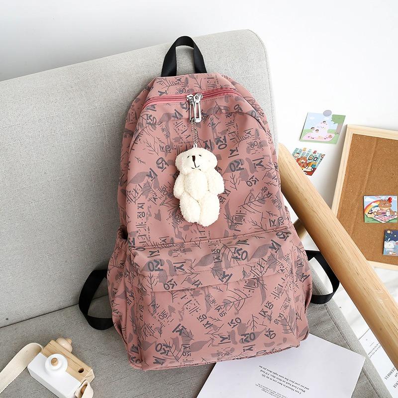 Large Capacity Schoolbag Middle School Student Backpack Trend Printed Backpack Fresh Leisure Travel Backpack