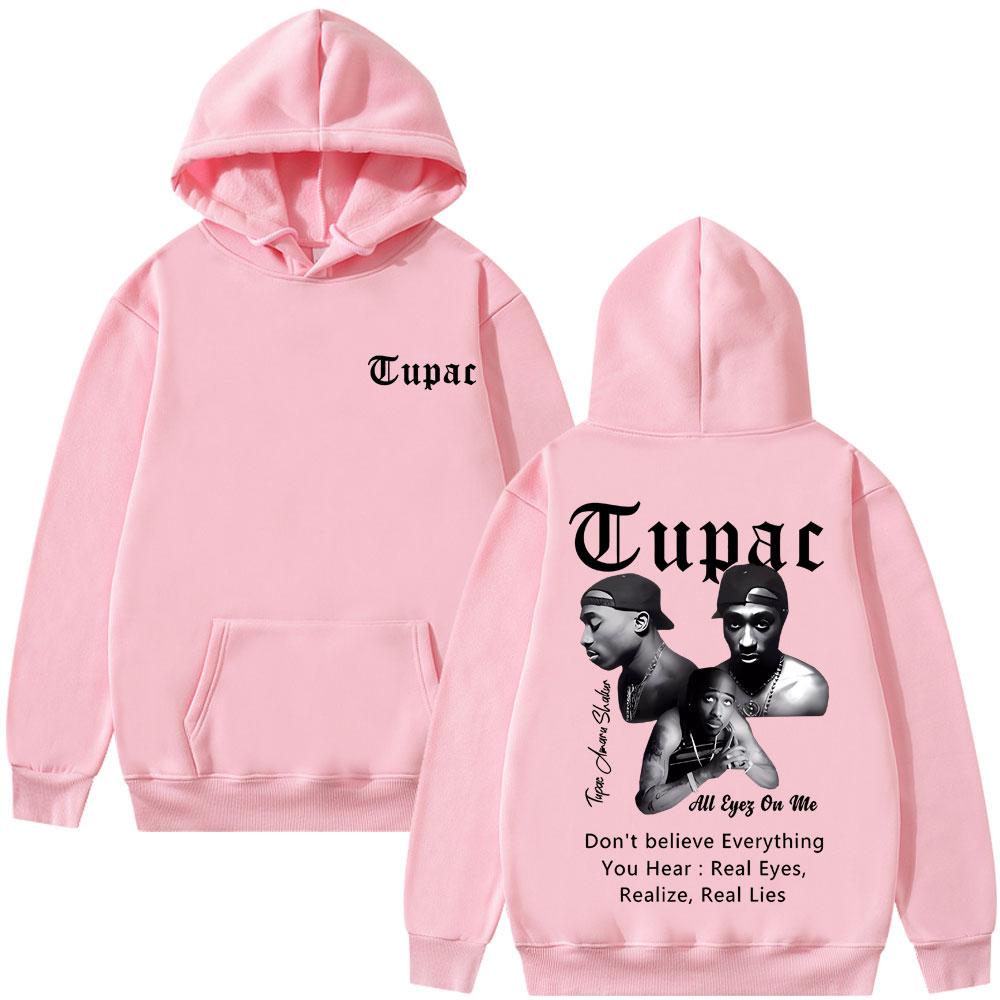 Hot Sale Rapper Tupac 2pac Shakur All Eyez On Me Hoodie Men Women Hip Hop Fashion Vintage Sweatshirts Men's Oversized Hoodies