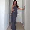 Women's New Sexy Spice Girl Single Shoulder Halter Hollow Hip Skirt Slim European and American Style Dress Women's Wholesale