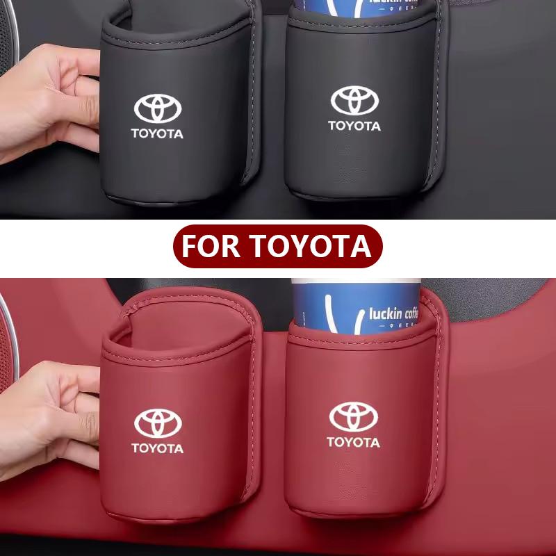VTHD8 For Toyota Car Door Water Cup Holder Back Seat Drink Rack Leather Storage Box Corolla Yaris Prius CHR Aygo Camry Auris Avensis