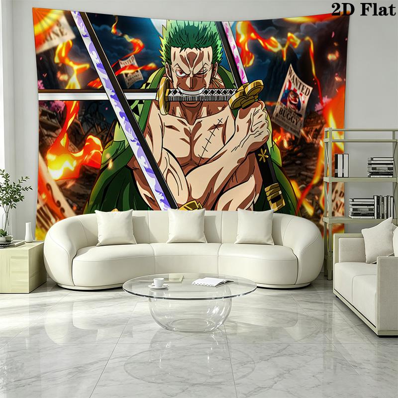 Roronoa Zoro Wall Tapestry Aesthetic Wall Hanging Printed Fabric Blanket Decorative Tapestries for Bedroom Living Room Home Decor