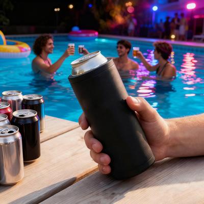 Dual Can Holder with Quick Reload 2 Beer Soda Can Cooler Insulated Beverage Holder Outdoor Event Accessory