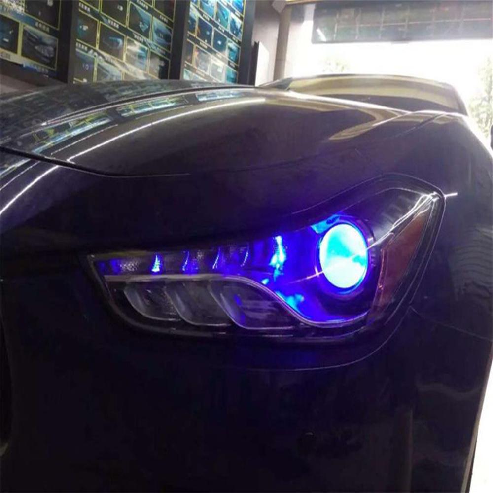 Pair RGB LED Devil Eyes Demon Eye Car Headlight Projector Bluetooth Control