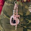 Heart Mirror Pony String Keyring _ Pink