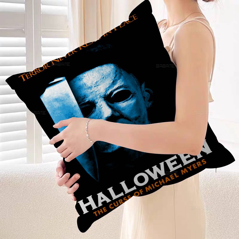 Halloween Michael Myers Cushion Cover Pillowcase Upholstery Sofa Throw Pillow Home Decor Pillowcas