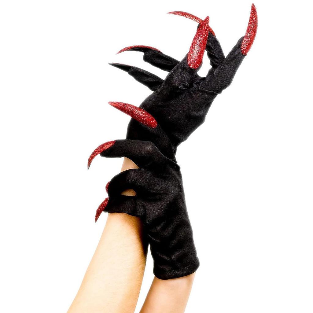 Coole Halloween-Handschuhe Lange Nägel Lustige Handschuhe Klaue Verkleidung Fäustlinge für Halloween-Party Cosplay-Zubehör