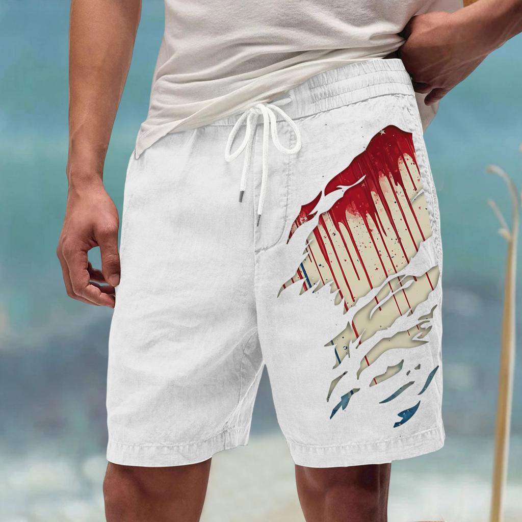 Męskie letnie, duże, swobodne, luźne spodnie sportowe, szorty plażowe