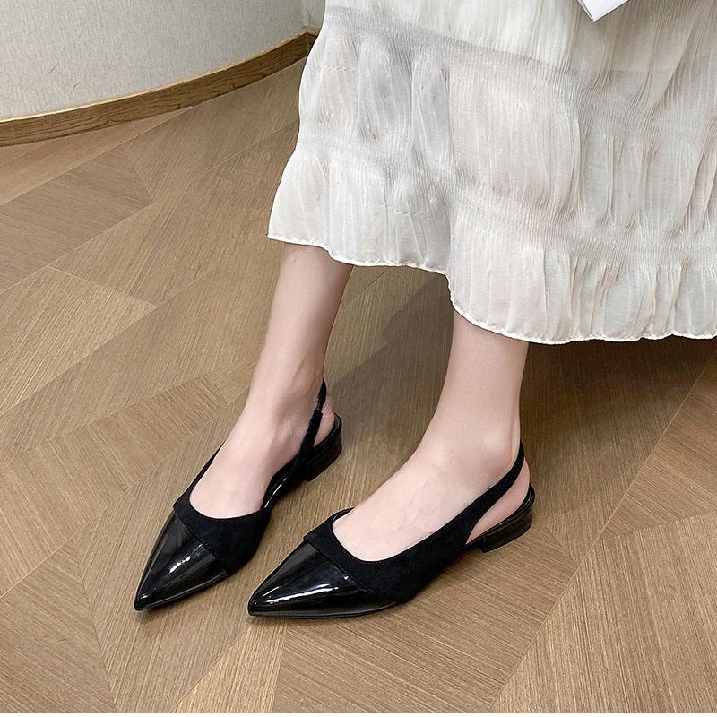Toe Women Sandals Fashion Slip On Singbacks Shoes Eelgant Outdoor Low Heel Sandalias Shoe