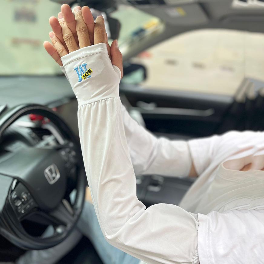 Men's Summer UV Protection Ice Silk Arm Sleeves for Outdoor Sports, Driving, and Cycling