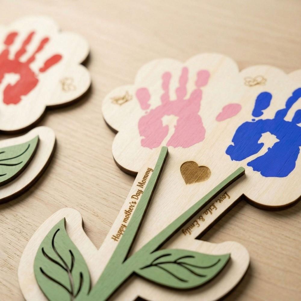Flower Shape DIY Painting Crafts Handmade Table Decoration Wooden Ornament  Classroom Activity