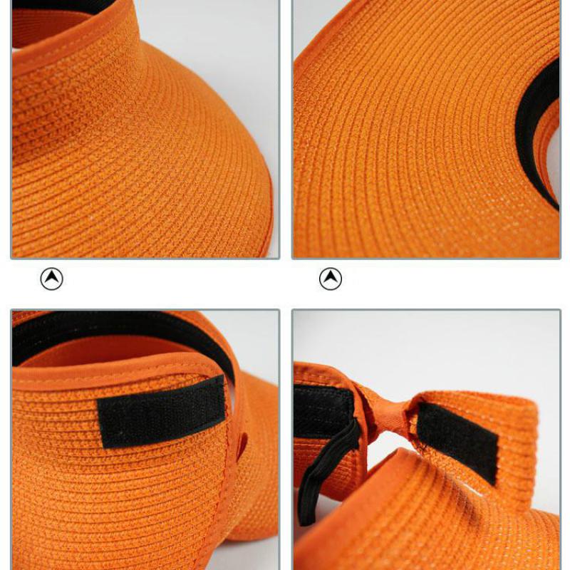 New Spring Summer Visors Cap Foldable Wide Large Brim Sun Hat Beach Hats For Women Straw Hat Chapeau