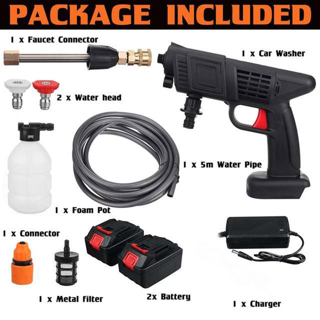 Cordless Pressure Washer, 50PSI Portable Pressure Cleaner Handheld with Battery and Charger 24V