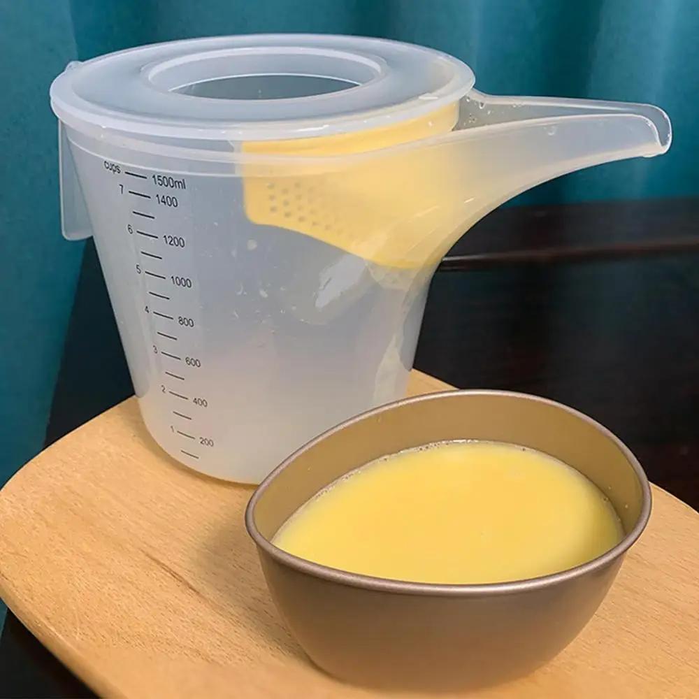 1500ml With Scale Mixing Cup With Filter and Lid Watering Can Gifts Baking Tool