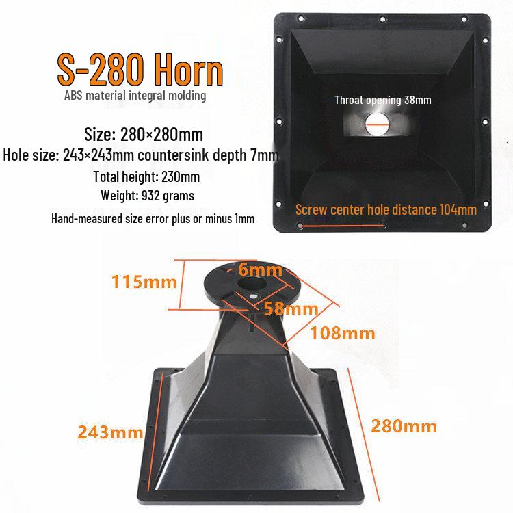 Speaker Treble Horn Throat Opening 26mm 38mm Integrated Flat Square Tube Accessories
