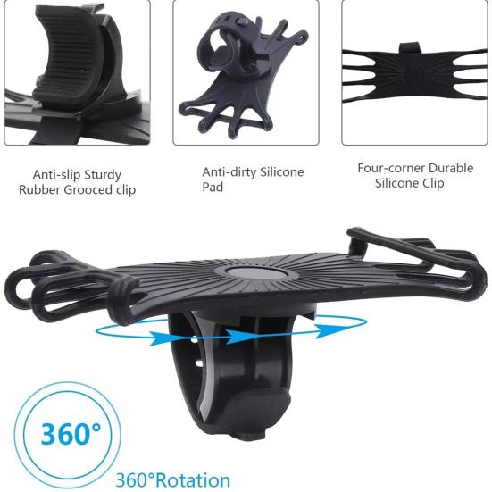 Phone Holder Non-slip Rotation Universal Handlebar 360 Degree Mounted Navigation Phone Bracket