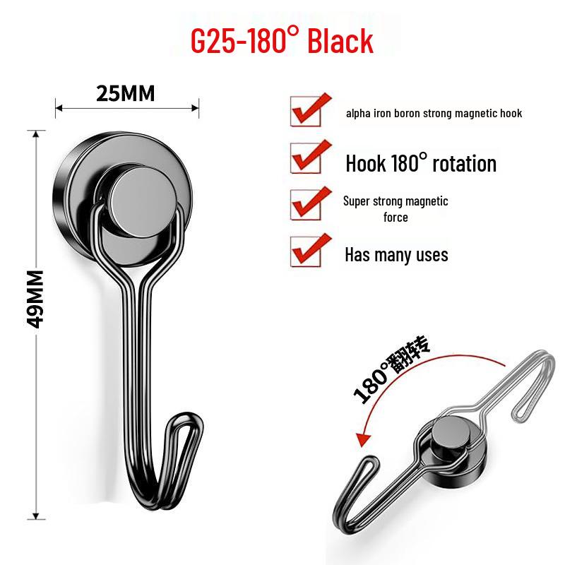 Rust-Proof Rotating Neodymium Magnetic Hook for Refrigerators