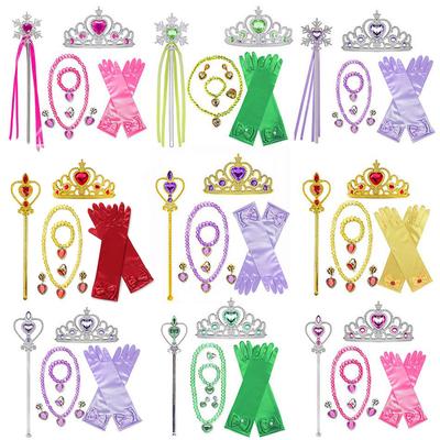 Prinzessin Accessoires Cosplay Set Kombination Krone Handschuhe Halskette