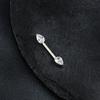 1Pc Right Grand ASTM F136 Titanium Teardrop CZ Nipple Ring 14G Threadless Push Pin Straight Barbell Piercing Body Jewelry
