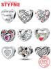 Authentic Charm Bead Charms Copper Love You Heart Pendant Bead Charms Compatible With Bracelets Bead Charms for Women Do It Yourself Jewellery Making