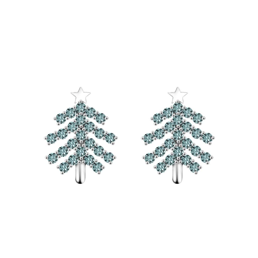 

Круглой огранки Рождественская елка Зеленые серьги-пусеты с муассанитами Рождественский подарок Серьга зелёный