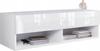 Modern 100 handgreeploos TV-meubel, hoogglans wit, staand/hangend met LED