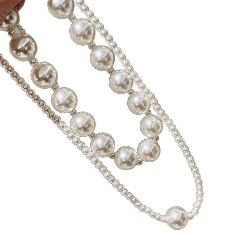 Pearl Beaded Double-Layer Clavicle Necklace - Retro Statement Piece