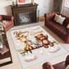 Animals Theme Crystal Velvet Floor Rug Personalized Custom Name Text Warm Carpet Home Decoration