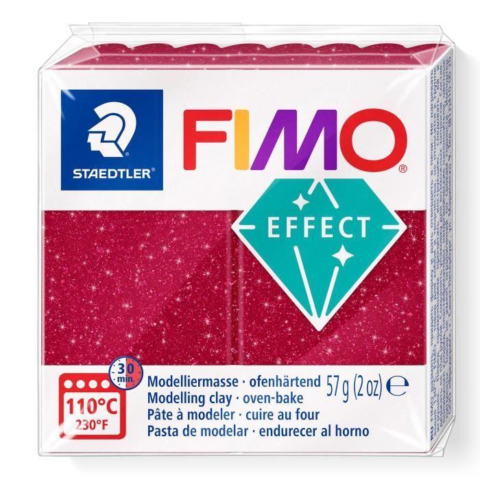 Pâte à modeler - FIMO - Galaxy - Rouge - Effet pailleté - 57g