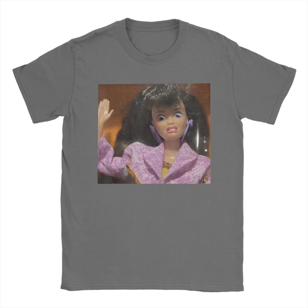 Streetwear T Shirt Beach Disgusting Doll Face Meme Gen Z Stupid Brainrot Novelty T Shirts Pure Cotton Tee Shirt for Unisex Tops