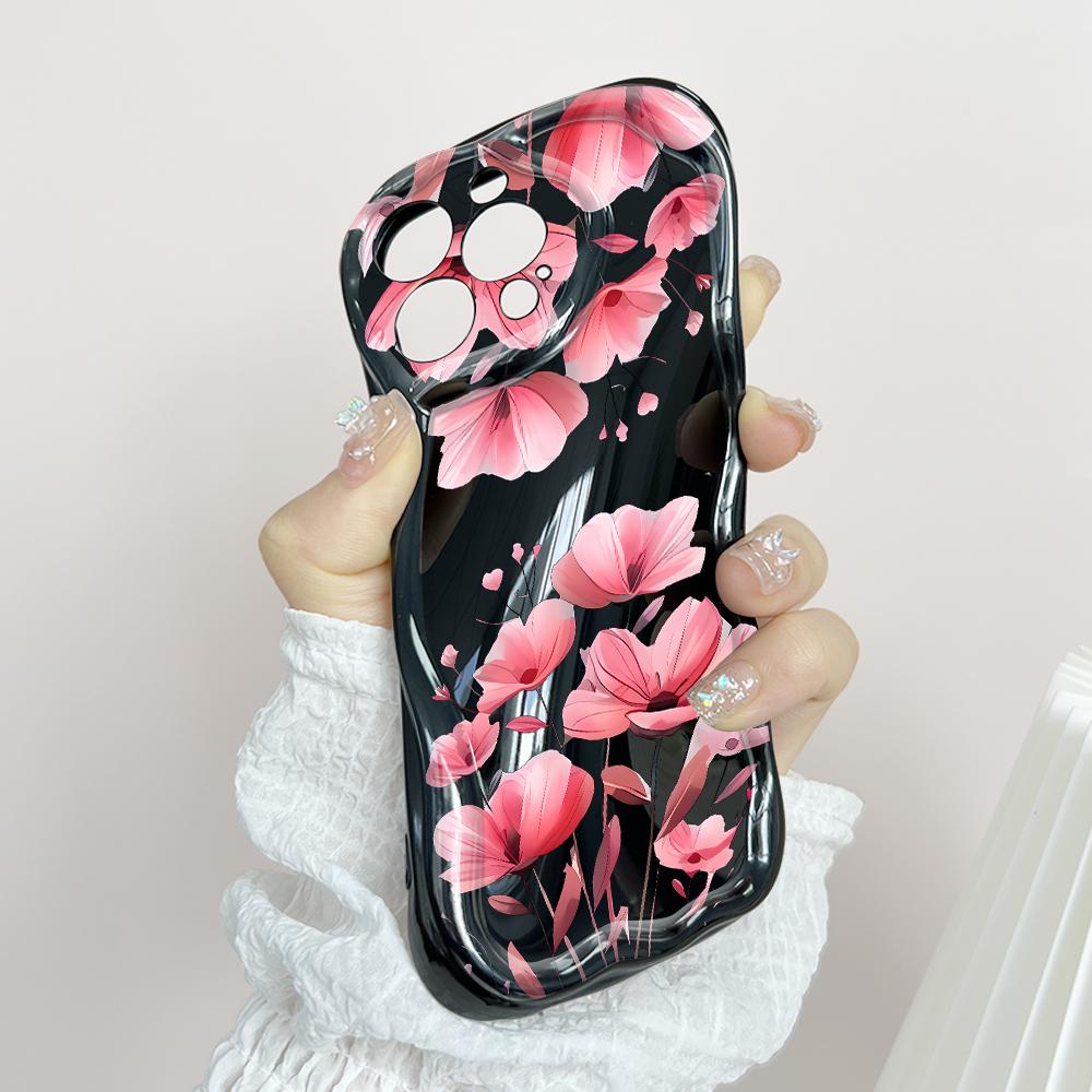 Aranyos rajzfilm mintás krémes textúra tok hullámos szélű puha szilikon borítós telefontok az OPPO Reno Realme számára