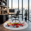 Truck Printed Round Rug Carpet Chair Rug Area Rug Entryway Doormats,for Office Chair Living Room Bedroom Kitchen Room.