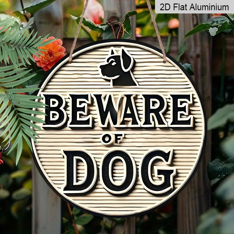 

2D Flat Aluminum Retro Warning Dog Sign Style Wall Decoration, 7.87 Inches X 7.87 Inches. Suitable for Cafes, Outdoor, Living Rooms, Kitchens, Bars 1pc