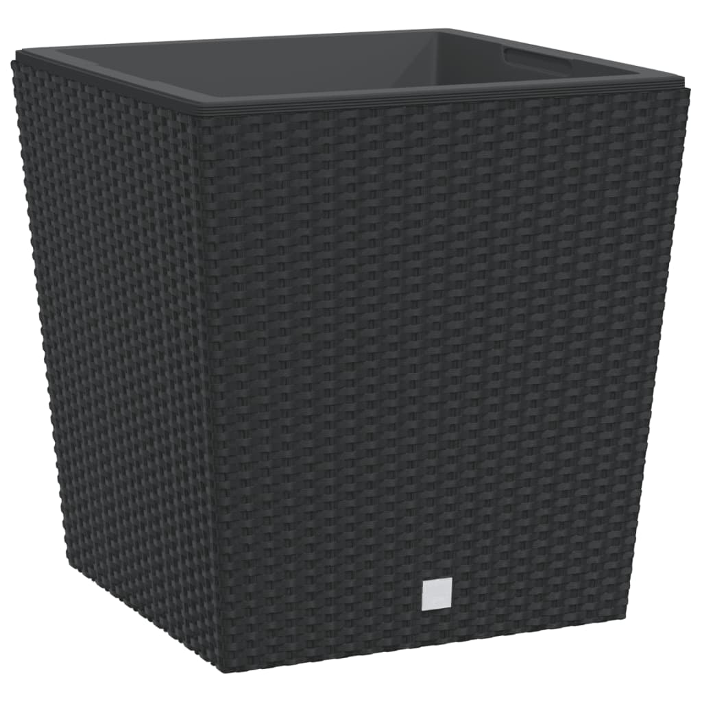 Vidaxl Donica Z Pojemnikiem Wewnętrznym, Antracyt, 37/64 L, Rattan Pp