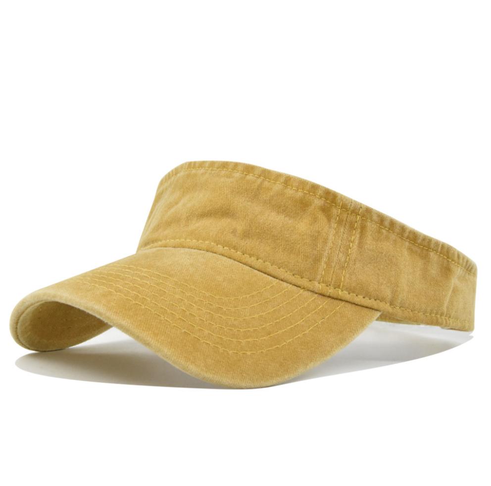 New Trendy Summer Empty Top Cap Men Women Washed Baseball Cap Solid Color Sunshade Hat Golf Sun Visor Cap